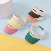 Summer Sun Hats Boy Girl Kids Embroidered Visor UV Protection Top Empty Solid Sport Tennis Golf Running Sunscreen Baseball Cap 1