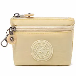 Sleek Women's Nylon Waterproof Wallet with Keychain & Coin Holder (Yellow)