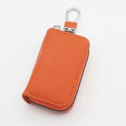 Luxurious PU Leather Key Holder and Unisex Waist Bag with Secure Zipper Pouch (Orange)