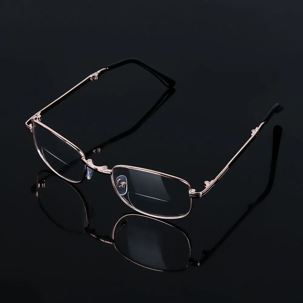 Zusammenklappbare Weitsichtbrille, Presbyopie-Brille, Metall-Lesebrille, inklusive Brillenetui, progressive multifokale Gläser – Detail 12