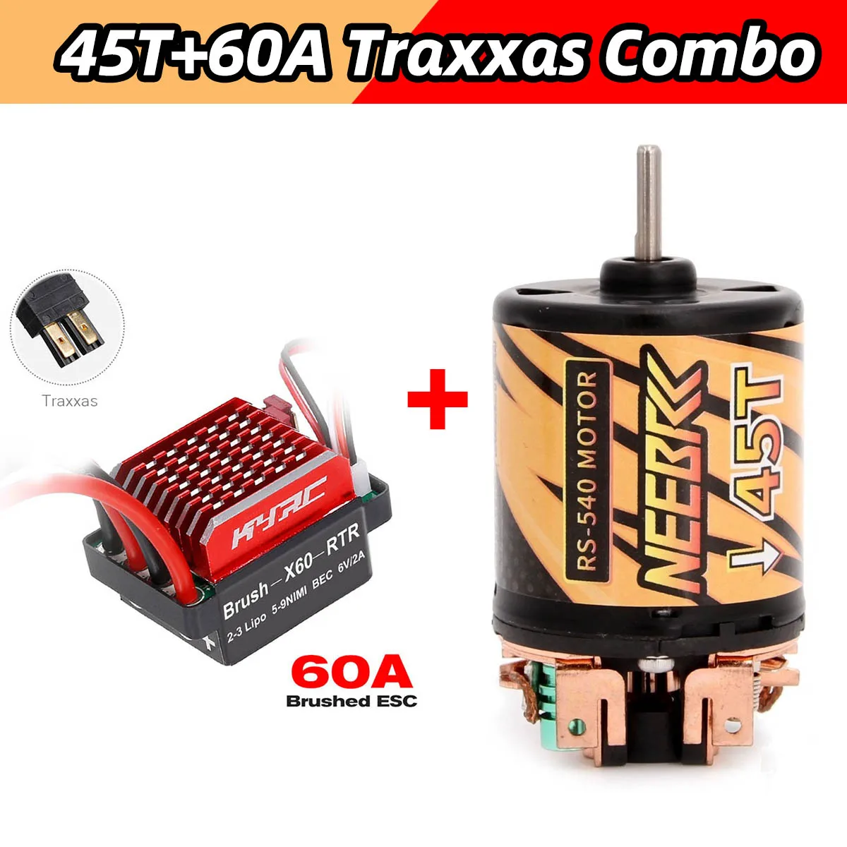 High-Performance RC Car Brushed Motor & ESC Combo for Crawlers