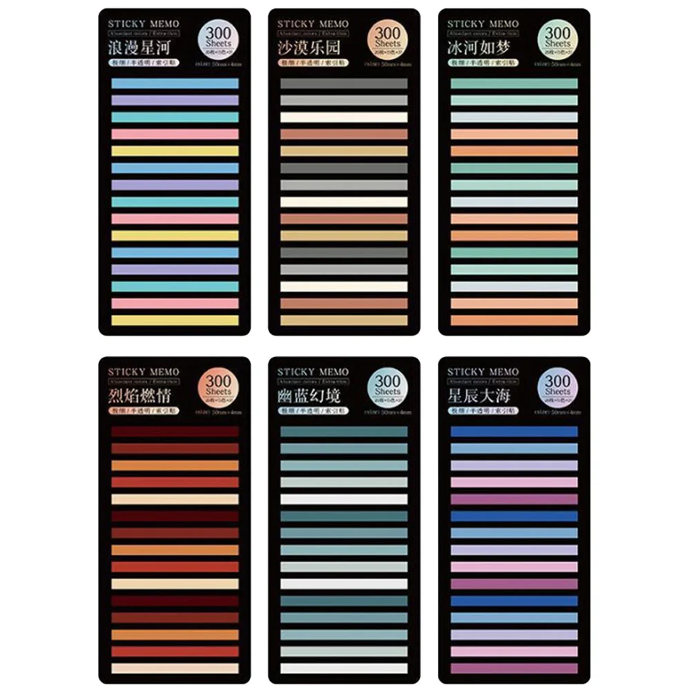 6 Sets Colorful Sticky Notes Page Tabs Marker Self-adhesive Book for Annotating Books Stickers Annotation Supplies Paper Mat