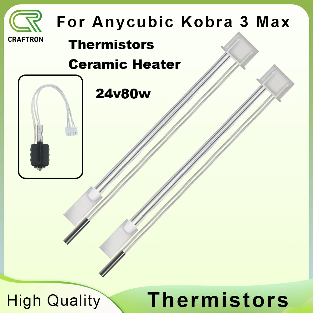 Heating Kit For Anycubic Kobra 3 Max 3D Printer - Ceramic Heater & Silicone Sleeve