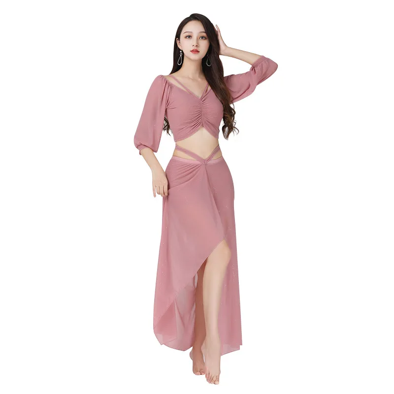 

Женский костюм для танца живота, летний костюм с топом и юбкой