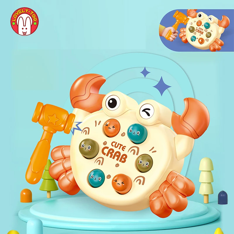

Montessori Whac-A-Mole Baby Toys for 1 Year Old Toddler Birthday Gift Educational Hamster Interactive Musical Toy For Kids Girls