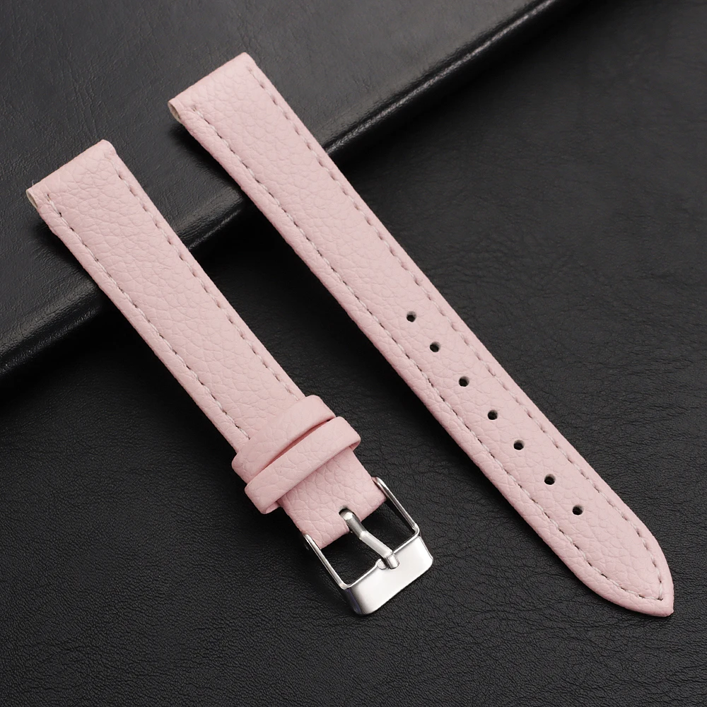 Slim Vintage Cowhide Leather Watch Strap - Ultra-Thin Waterproof Band