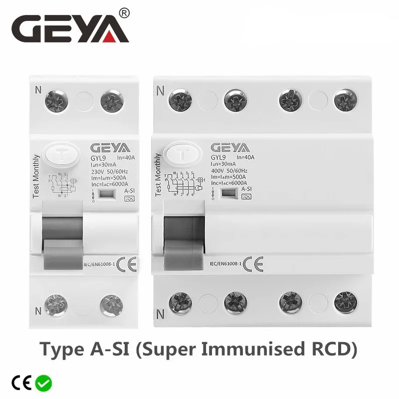 geya gyl9 a si tipo tempo atrasado rcd rccb elcb interruptor eletromagnetico 2p 4p