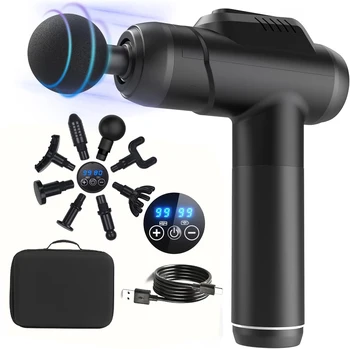Rechargeable Deep Tissue Massage Gun with 8 Professional Heads Relieve muscle pain Body Relaxation Best Gifts for Friends