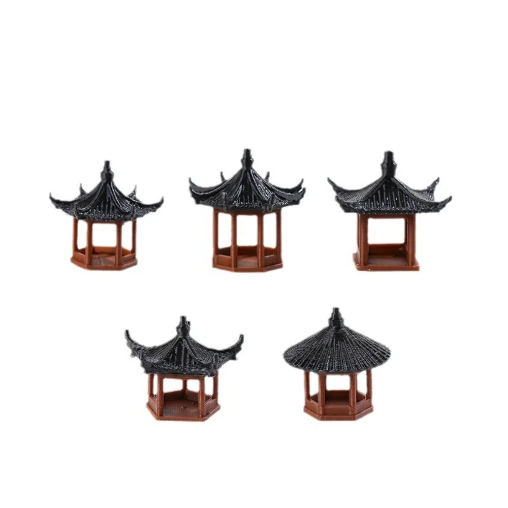 New Plastic Mini Pagoda Statue Miniature Decor Micro Landscape Hexagonal Mini Zen