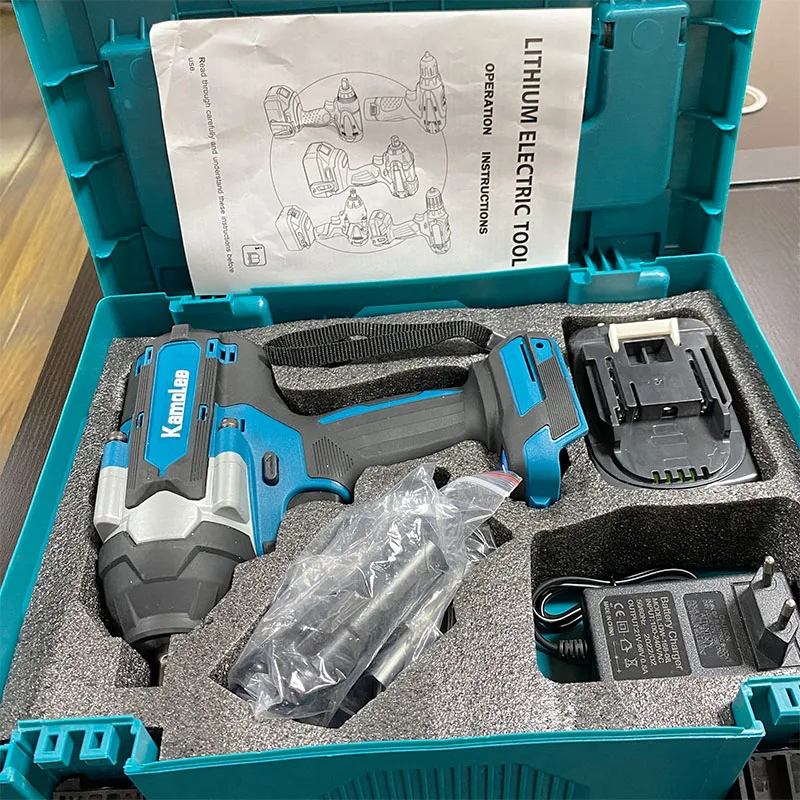 Kamolee 1800 N.M Torque DTW700 Brushless Electric Impact Wrench 1/2 In Lithium-Ion Battery — view 5