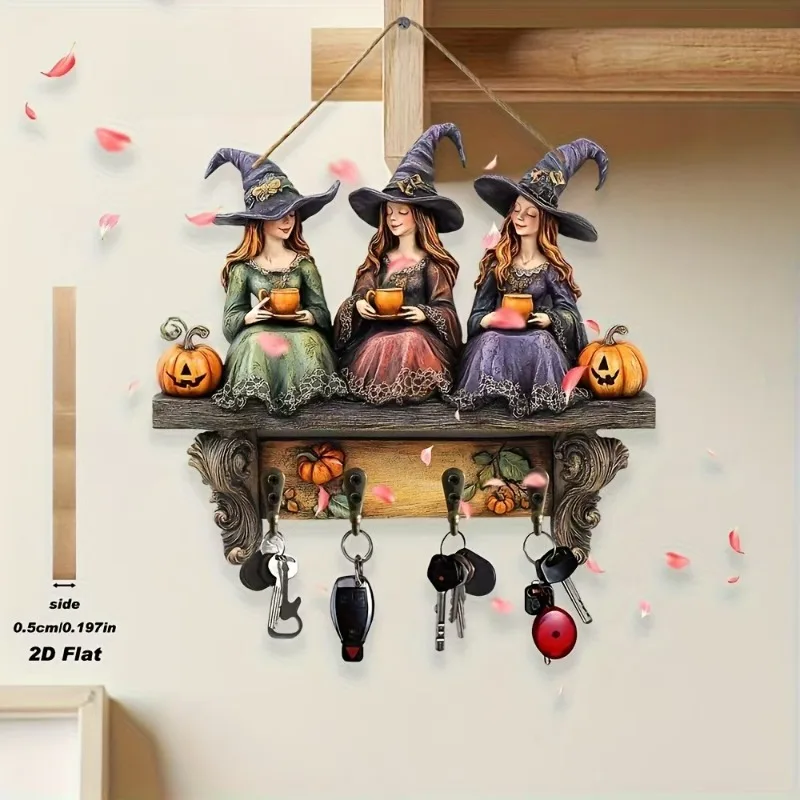 Personalized Halloween Witch Wooden Sign - Adult/Couple With Up to 6 Cats/Dogs - Halloween Gift For Couple/Pet Lovers - A Wicked Witch And Her Little Monsters Live Here
