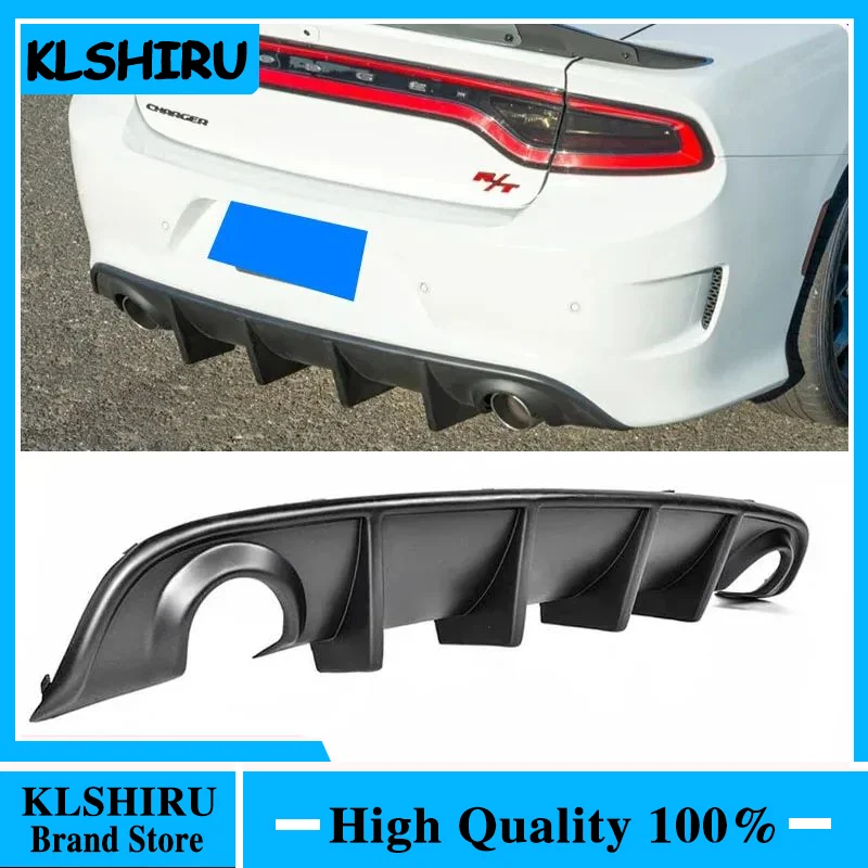 Rear Bumper Lip Diffuser Spoiler Lower Splitter Protector Gloss Black Or Carbon Fiber Look 2015 To For Dodge Charger SRT