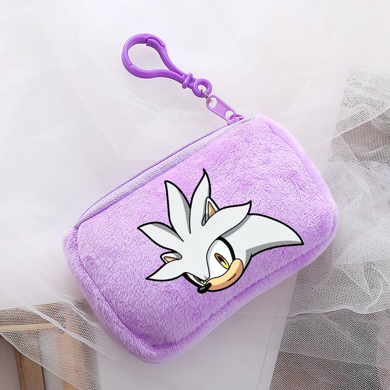 thumbnail image 1 of Nuevos monederos de peluche de Sonics, bolsas de almacenamiento con estampado de dibujos animados Kawaii, bolso de mano para niños, lindo bolso cuadrado con cremallera, regalos de cumpleaños para niño, 1 of 5