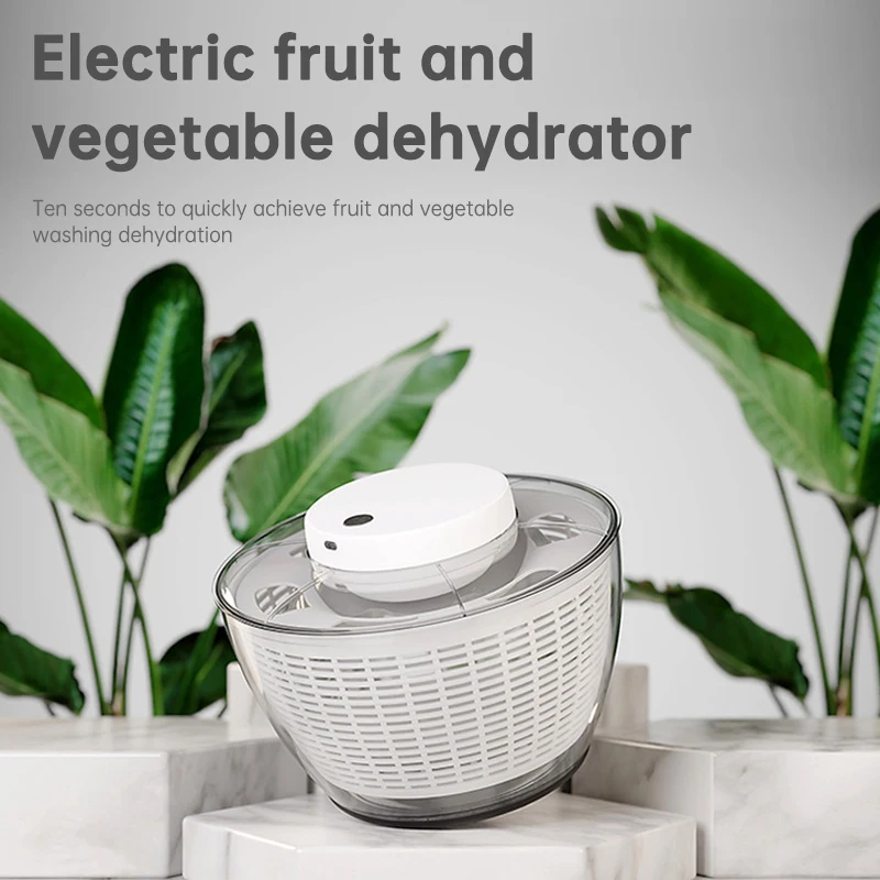AutomaticElectricSaladSpinnerFoodStrainersSaladMakingToolMultifunctionalVegetable