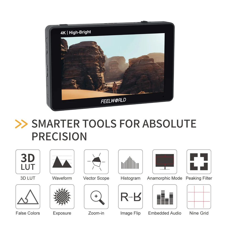 FEELWORLD F6 PLUSX Touch Screen 5.5 Inch Portable Monitor Accurate Waveform Monitoring Camere DSLR 3D LUT Full HD 1920x1080