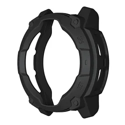 Silicone Protective Cover for Smartwatch - Durable Soft Silicone Case Accessory (Black)