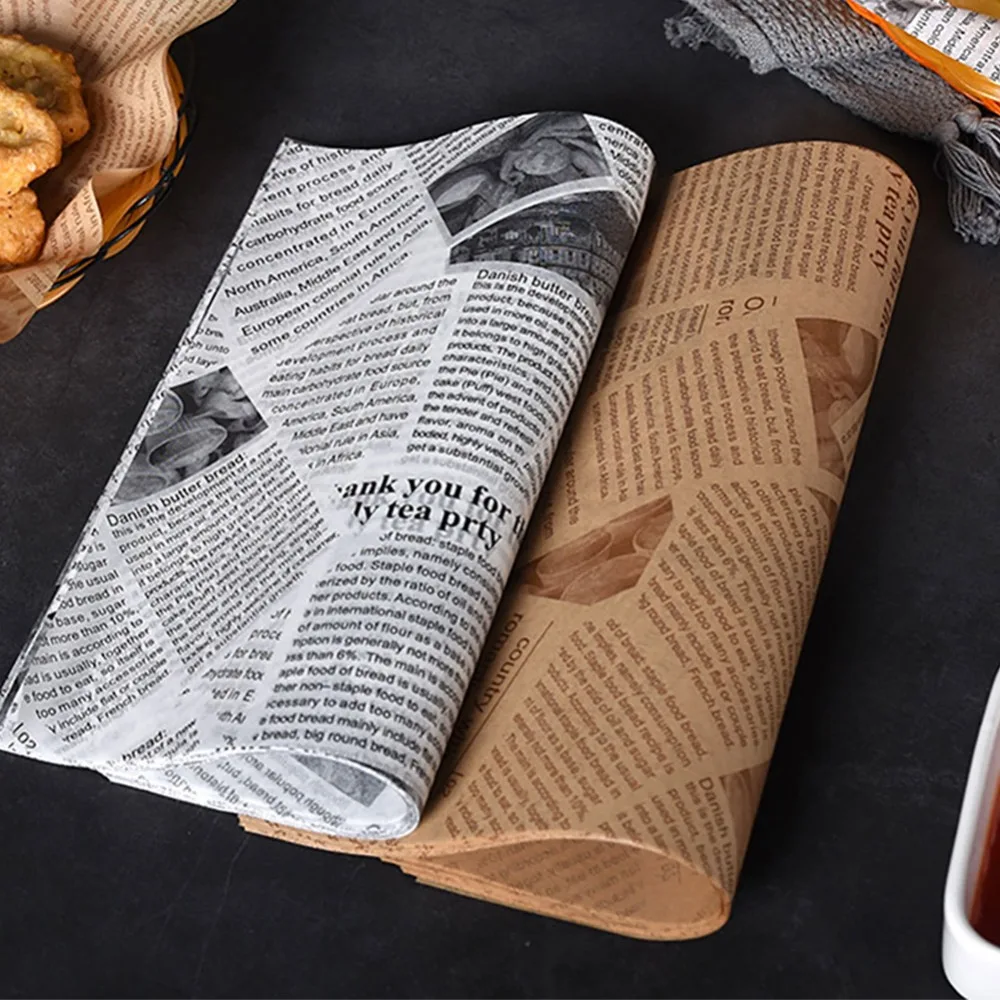 100 pcs Oil-Proof Paper For Wrapping Sandwich Packaging Burger Bread Fried Food Fryer Air Baking Paper Plate Mat Accessories