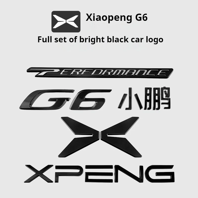 Xpeng G6 Xiaopeng G6 2023 2024 2025 검정색 로고 테일 로고 전면 및 후면 로고 수정 액세서리에 적합