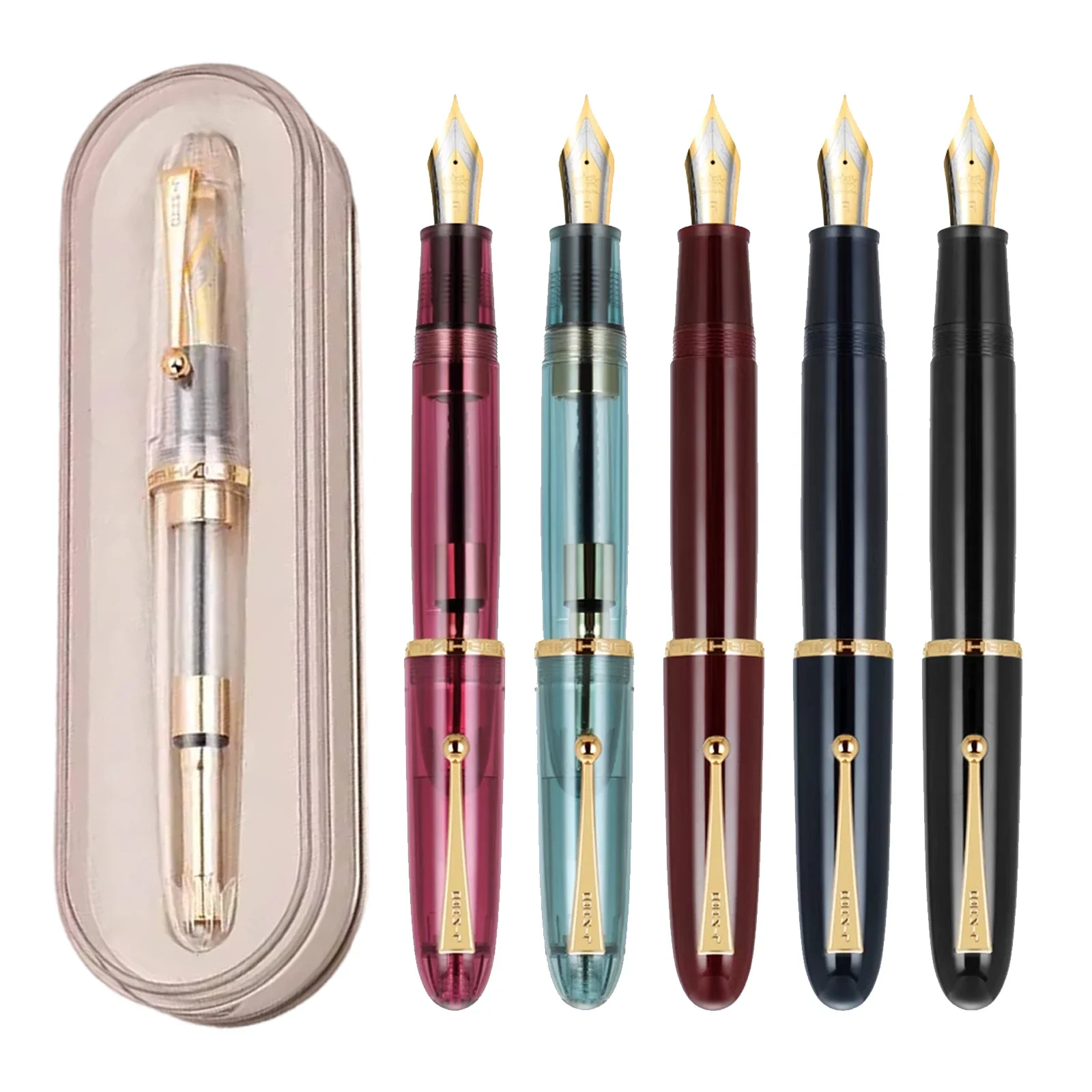New Jinhao 9019 Resin Fountain Pen #8 EF F M Nib Writing Ink Pen with High Capacity Ink Converter Student Stationery Supplies 2