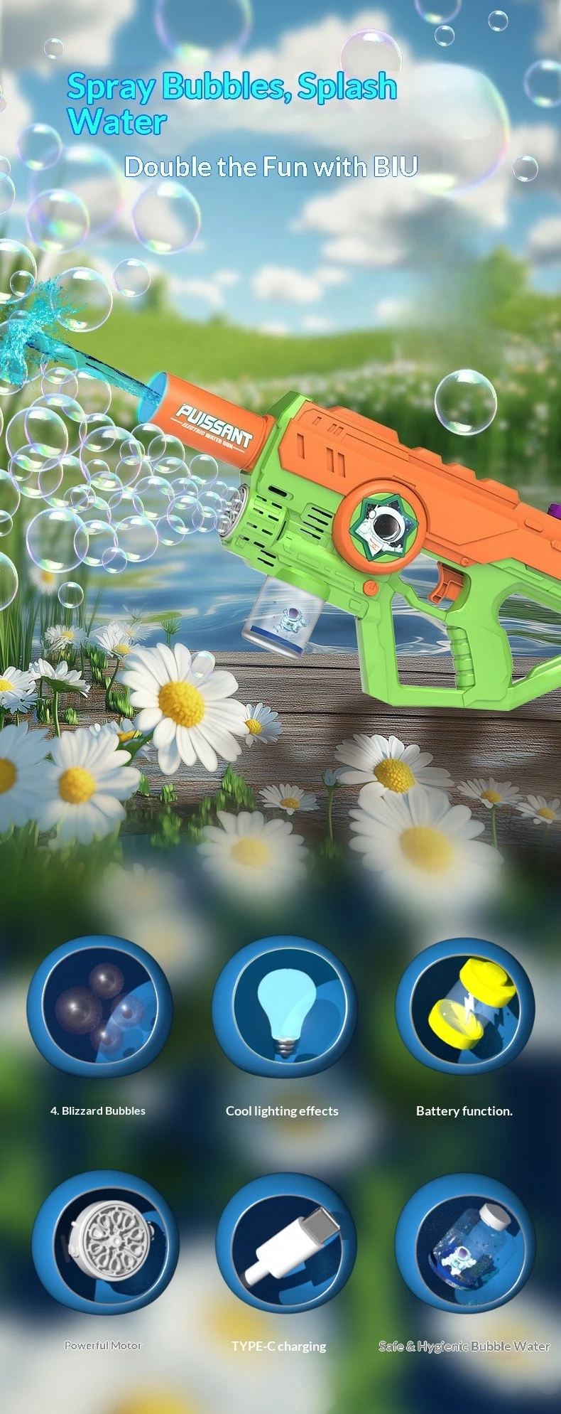 Pistola ad acqua elettrica per bambini giocattolo automatico_voghion.com