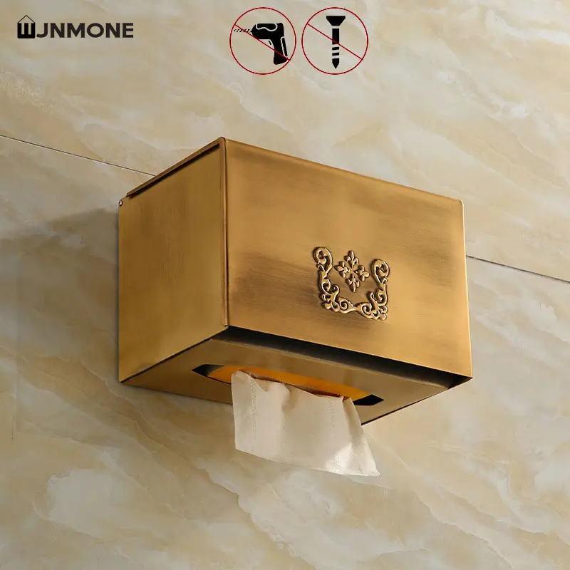 Tissue Box Holder Bathroom Wall Mounted Tissue Cartridge Paper Towel Dispenser Home Toilet Paper Holder Kitchen Napkin Holder A1 3