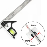 Angle Square Measuring Tools Set Precise Stainless Steel Aluminium Durable Adjustable Combination Spirit Level 12" 300mm 2