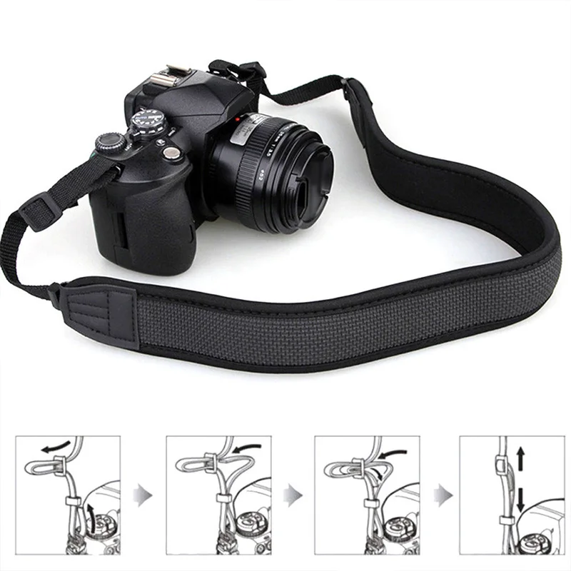 Adjustable Black Anti Slip Camera Shoulder Strap Belt