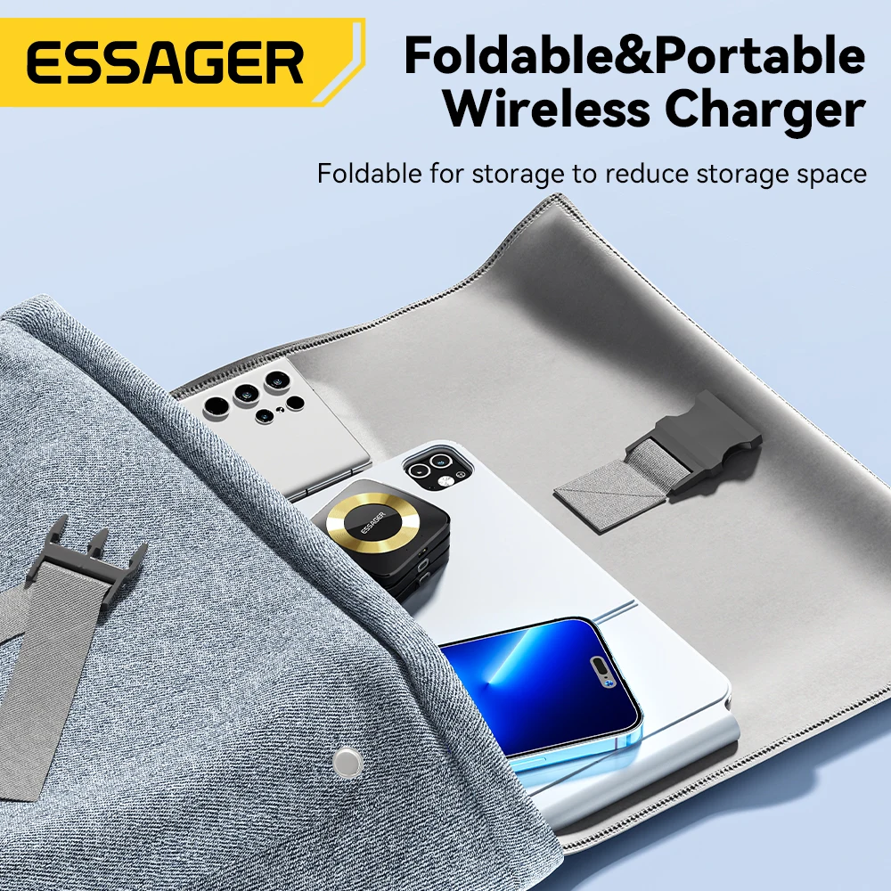 Essager 3 in 1 Magnetic Wireless Charger Stand for iPhone 14 13 12 Pro Max  Apple Watch AirPods 15W Fast Charging Dock Station