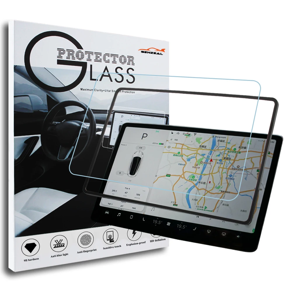 

SENZEAL HD/матовая защитная пленка для экрана Tesla Model 3, модель Y, закаленное стекло для навигации Touch 9H, защита от отпечатков пальцев и ударов