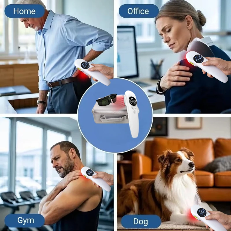 Professional Infrared Heating Wand Red Light Therapy, Combined Laser Physiotherapy for Deep Tissue Repair Relaxation