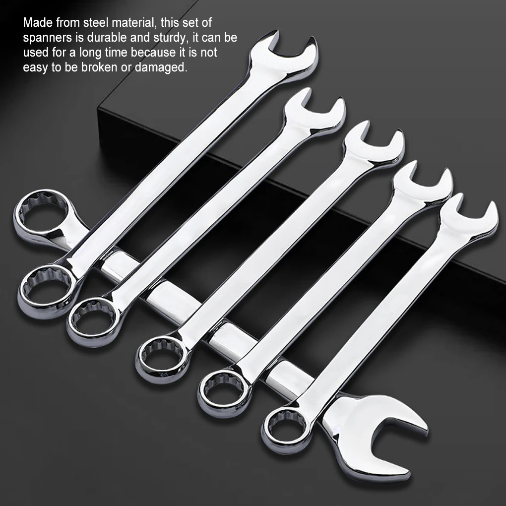 

8 Pieces Ratchet Wrenches 180 Degree Rotatable Repairing Workshop Spanners Woodworking Craftsman Hand Tools 6-17mm