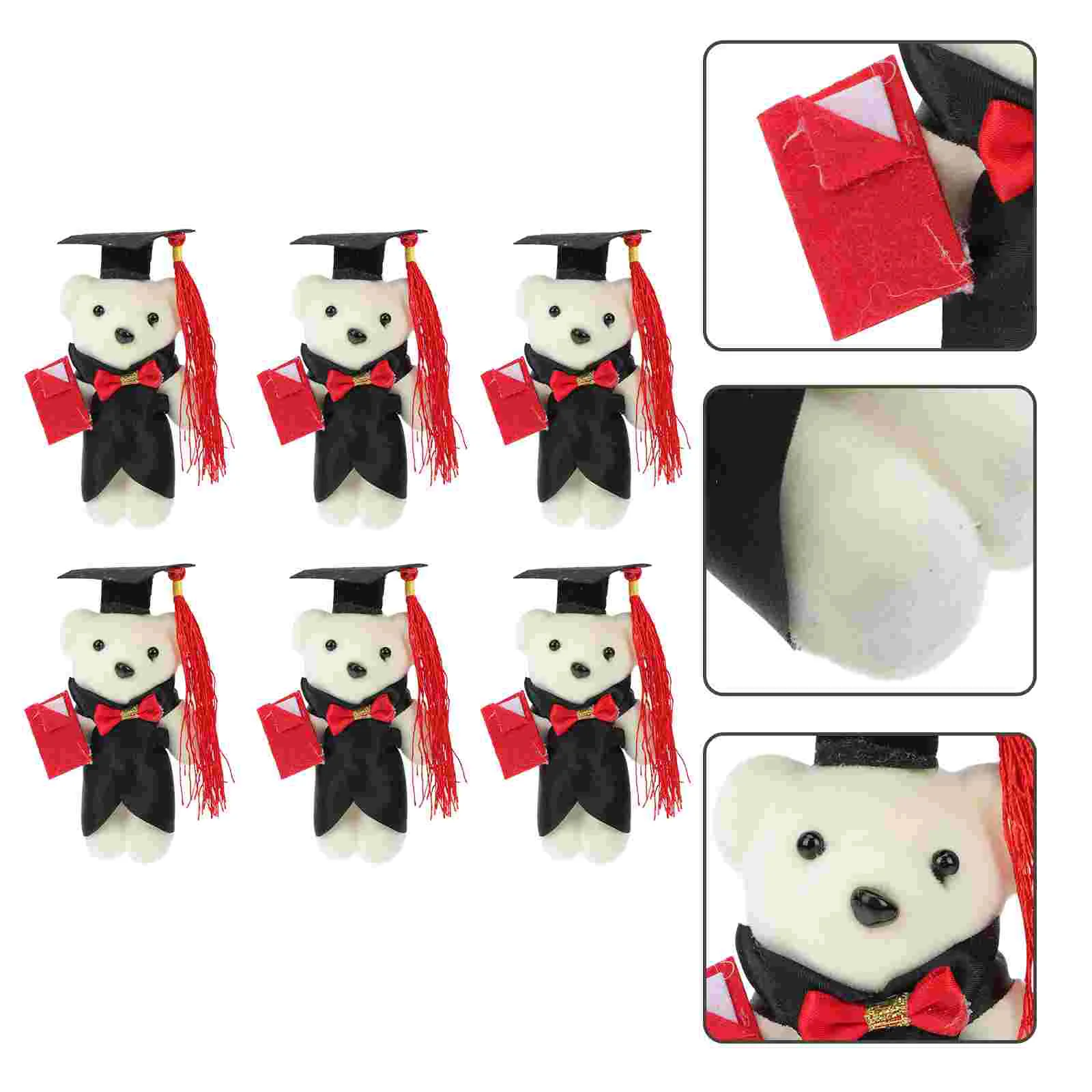 

6 Pcs Graduation Season Bear Flower Stuffed Animal Decorative Decorations Bouquet Ceremony Gift Polyester for Mother