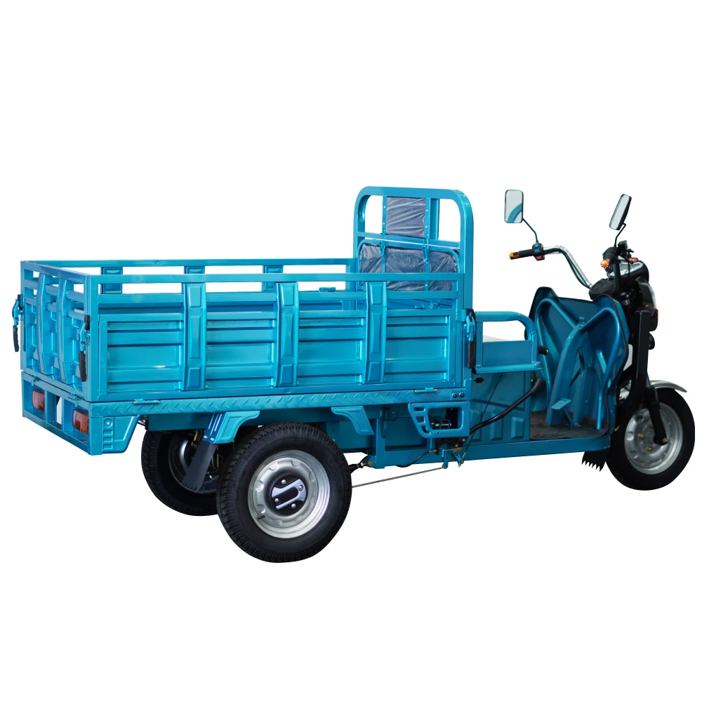 3-Wheel Electric Dumper Tricycle for Adults 60V/1500W Cargo Tricycles with Front Disc + Rear Drum Brake CE Certified