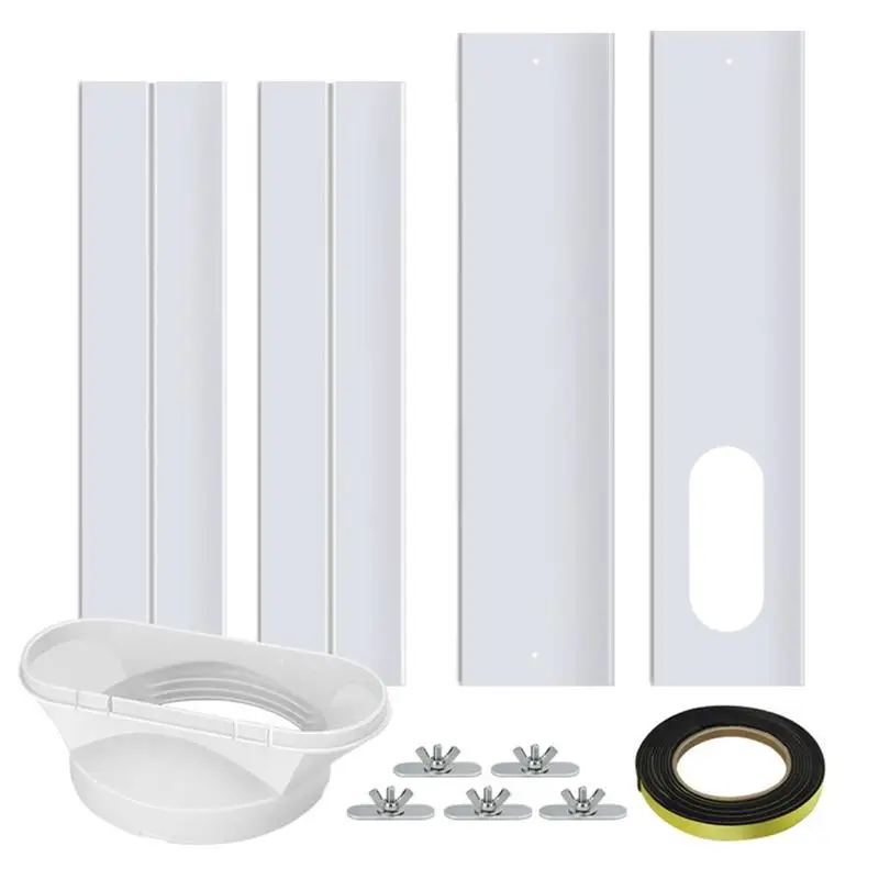 

Air Conditioner Window Kit Adjustable Sliding Seal Portable Window Kit Slide Plate Tube Connector Wind Shield Adaptor For Hose