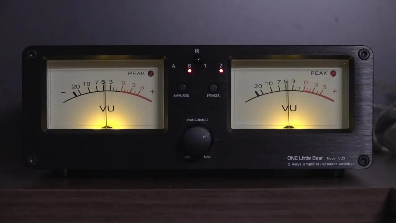 デュアルアナログVuメーター2ウェイアンプ/スピーカーオーディオ