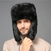 Fashion Thick Warm Bomber Hat Men Real Rabbit Fur Earflap Trapper Russian Cap Male Plus Size Winter Hats for Men Ski Russian Hat 4
