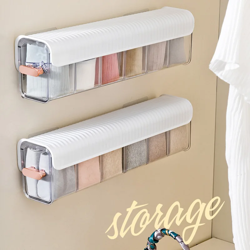 

Wall Hanging Transparent Clothes Box Underwear storage box For Wardrobe Storage Box Socks Storage Box Bedroom Storage Organizer