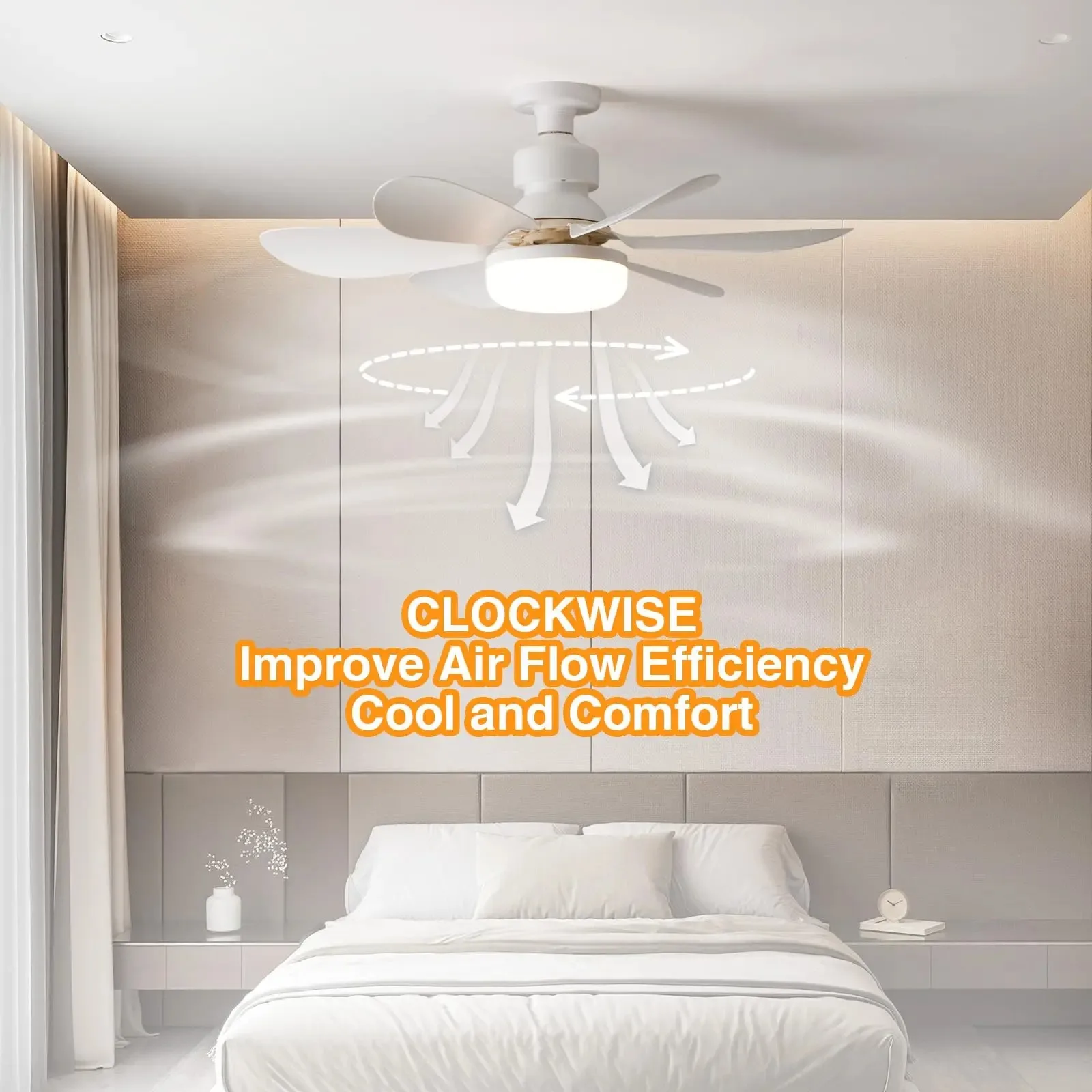 IRALAN Modern ceiling fan with light with remote control E27 LED ceiling fan Lamps for room living room bedroom kitchen home use 5