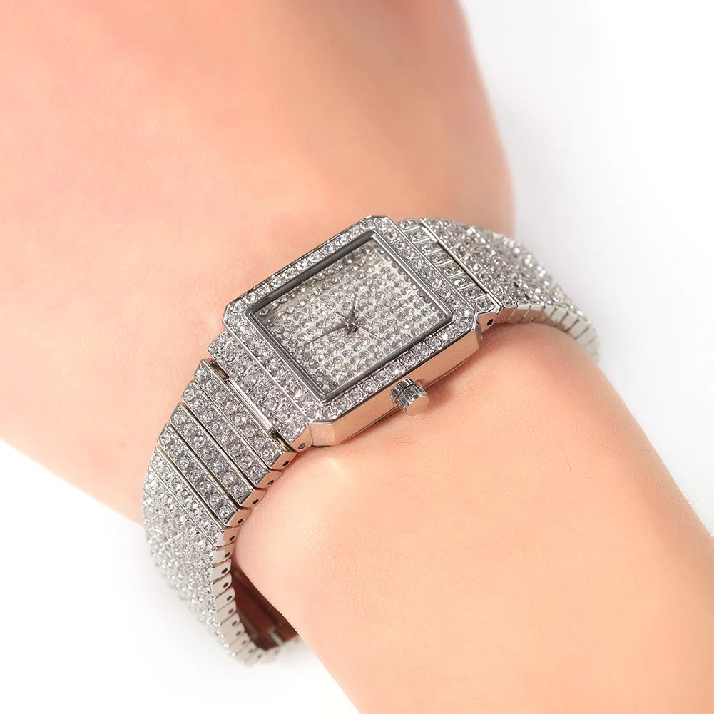 MISSFOX – montre-bracelet en or pour femmes, mode Hip Hop, bijoux en diamant glacé, étanche, carré, cadeau pour dames, livraison gratuite_voghion.com