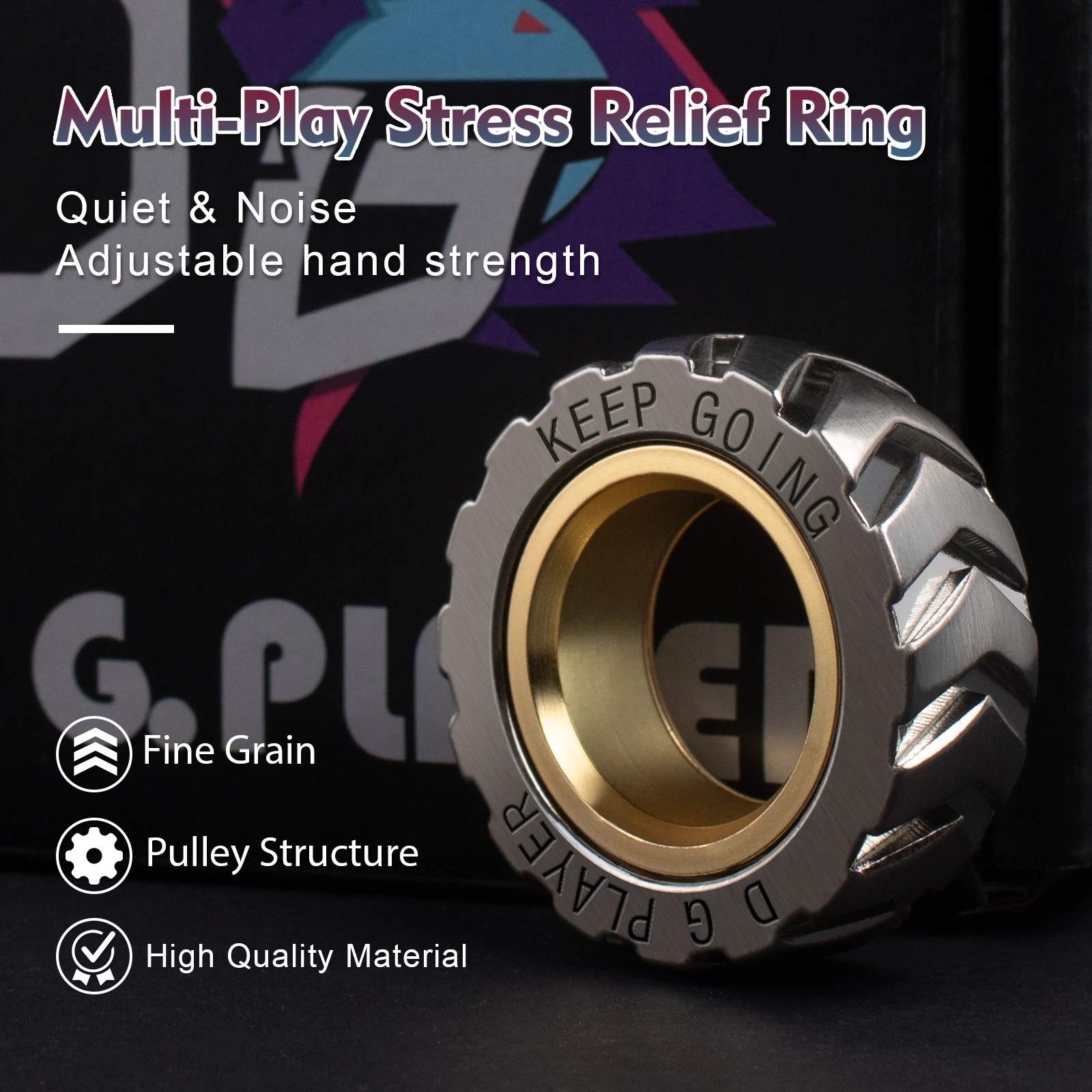 Metal Fidget Ring Fidget Toys Stress Relief Toy Magnetic slider Promotes Focus Clarity Portable Design Fidget Toy