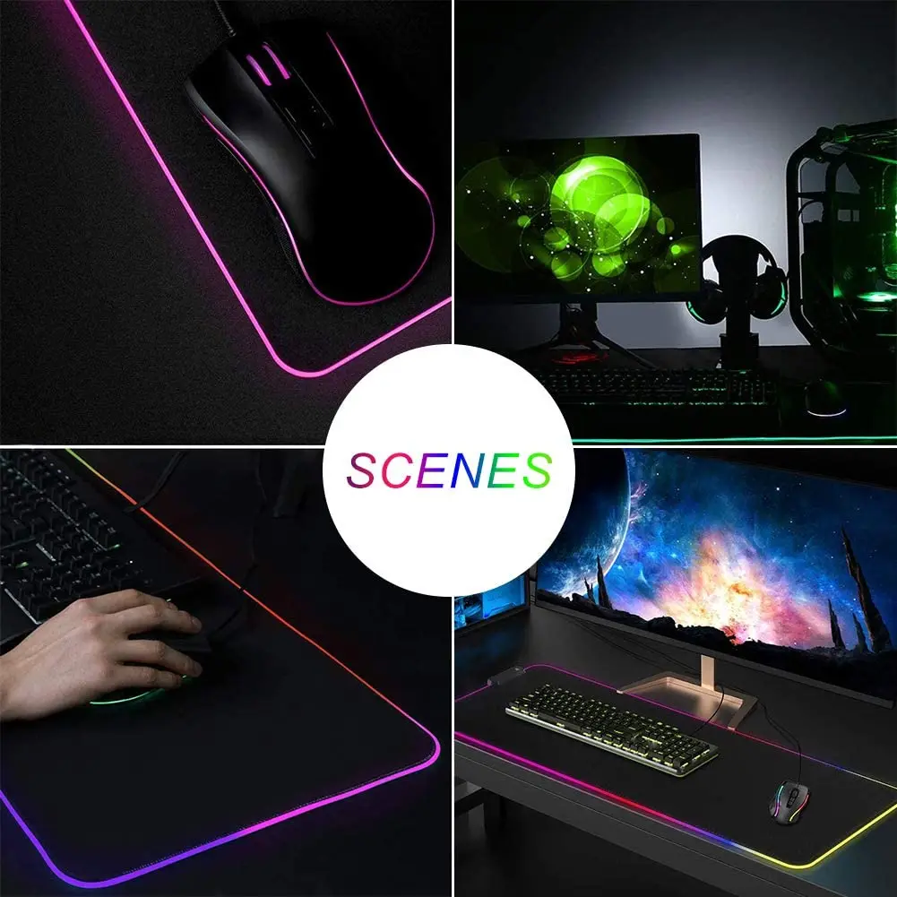 Grande Rgb Alienware Gaming Mouse Pad pc Gamer Desk Mat Teclado Acessórios de Computador Led Xxl 900x400 mm - Imagem 5