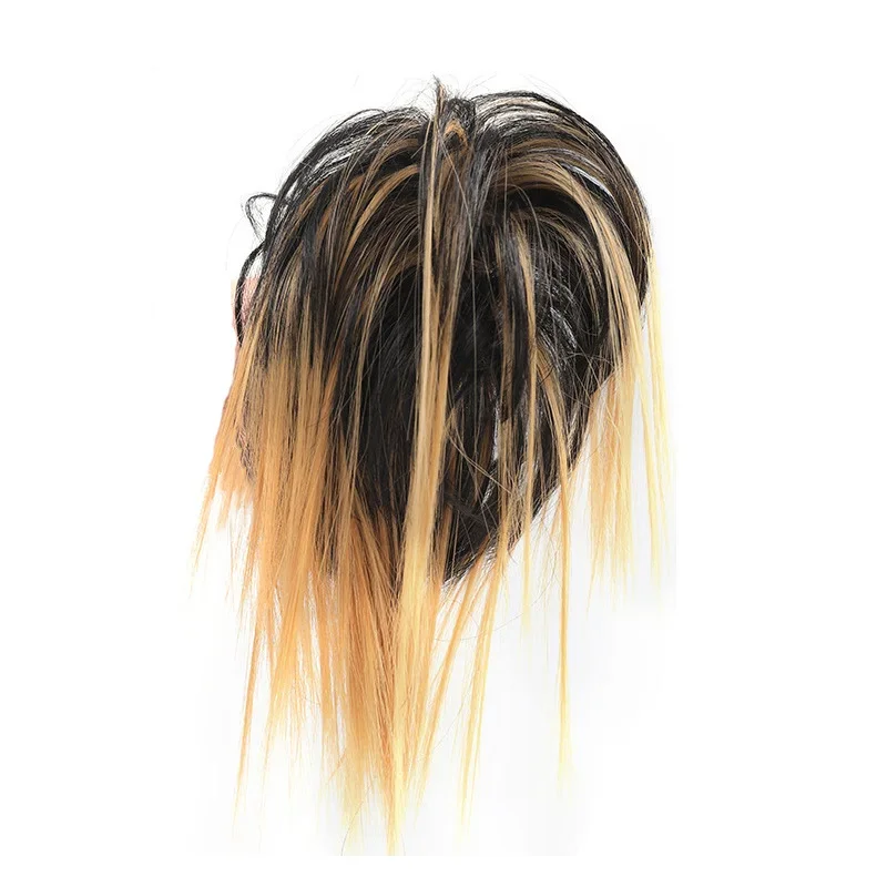 Synthetic Messy Straight Claw Bun Hair Extensions Ponytail with Tail Wrap Updo Hair Ladies Wig