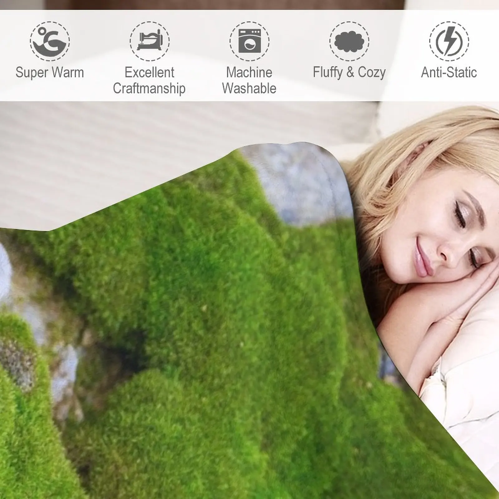 World of Moss II Throw Blanket Dorm Room Essentials Weighted Blanket Bed covers fluffy blanket