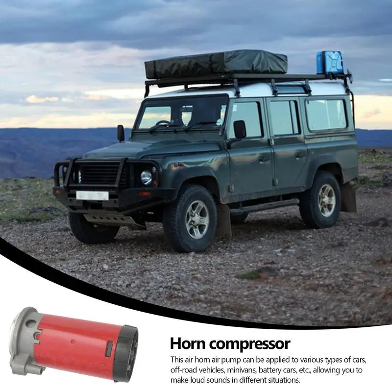 Air Horn For Truck 12V/24V 150db SUV Air Horn Compressor Pump Boat Accessory For Battery Car Convertible Car SUV RV Trains Boats