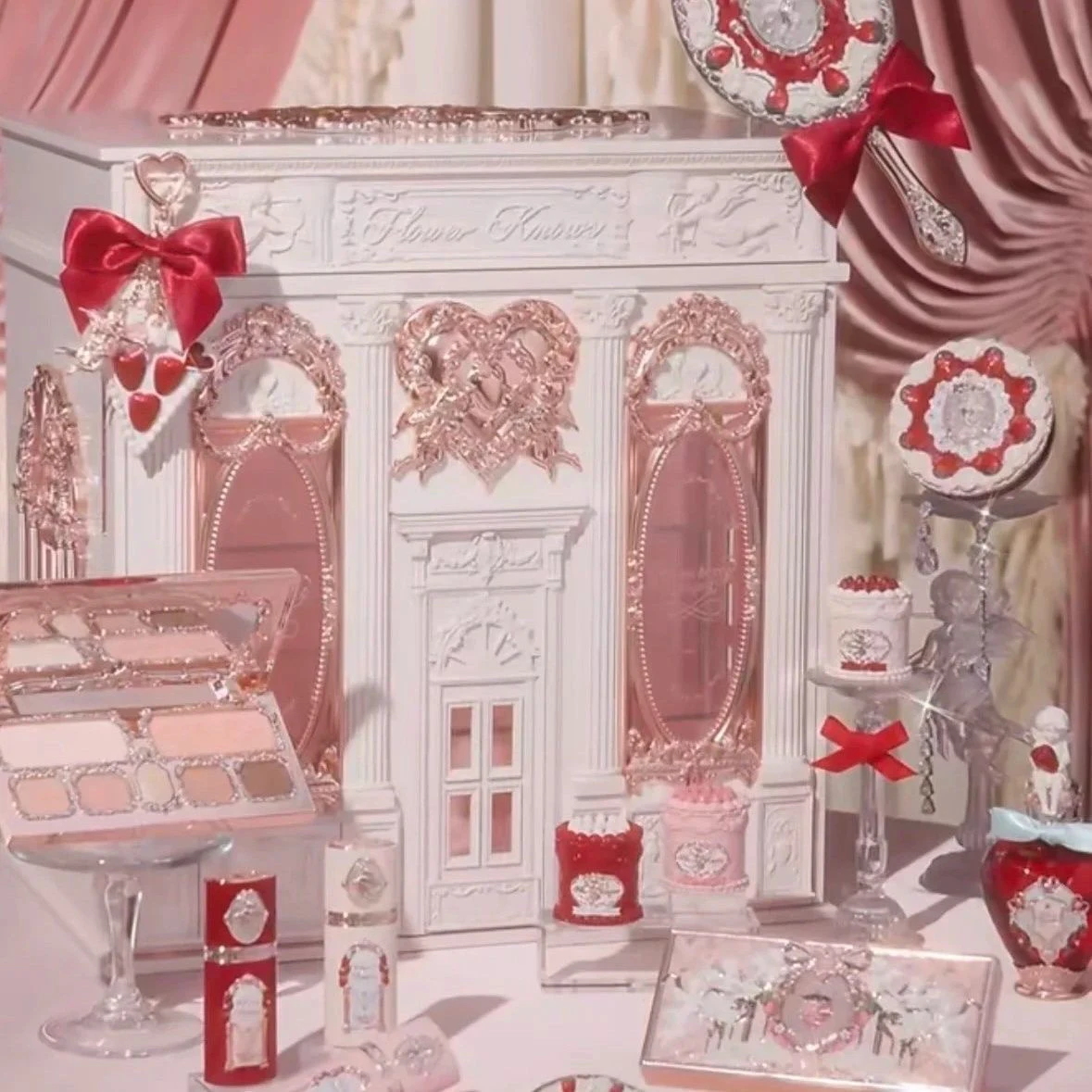 Flower Knowledge Strawberry Cupid Gift Box Storage Jewelry Box Cosmetic Case Girl Sweet Retro 3