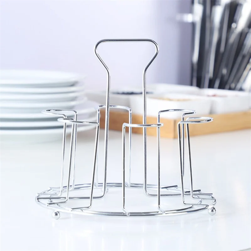 Metal Glass Cup Storage Rack For Water Mug Draining Drying Organizer Drain Holder Stand Useful Home Kitchen Supply 3