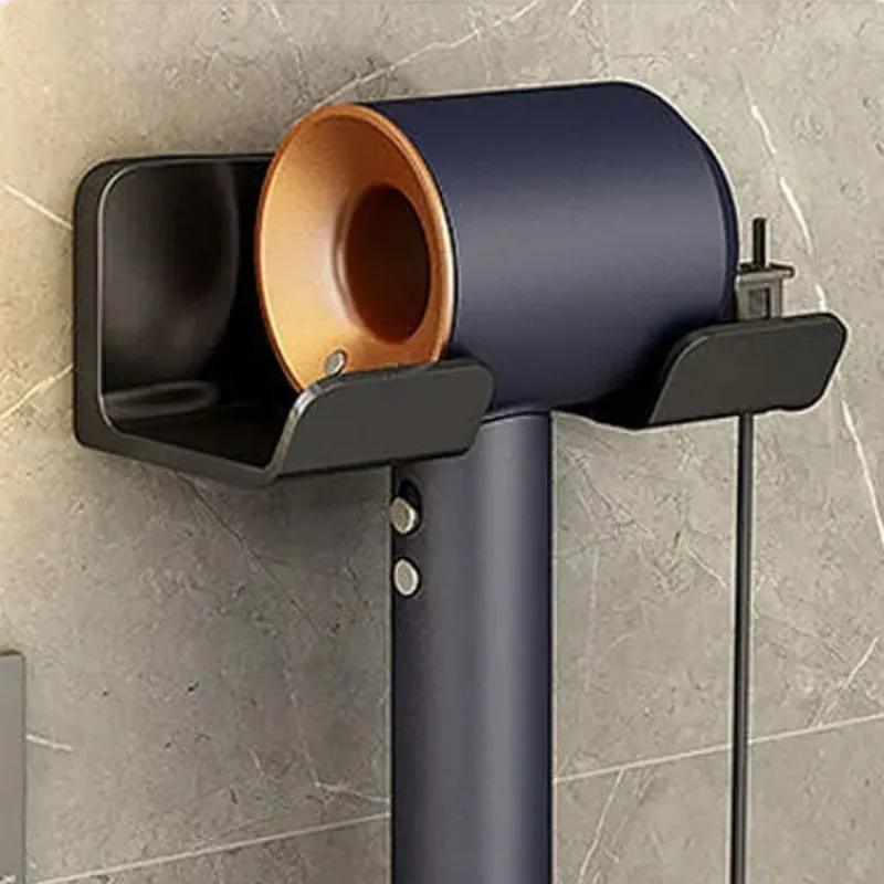 Wall Mounted Hair Dryer Holder for Bathroom Shelf Hair Dryer Storage Rack Plastic Hair Dryer Stand Bathroom Organizer 2
