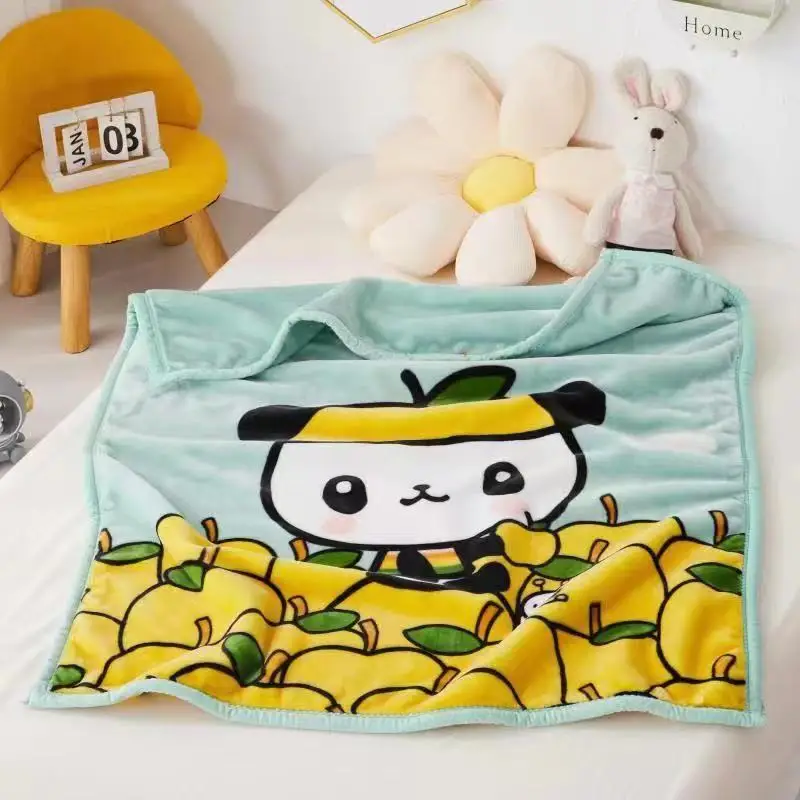 Spring Autumn Winter Plush Kindergarten Small Blanket Cartoon Animal Baby Blanket Newborn Double-layer Thickened Warm Rug