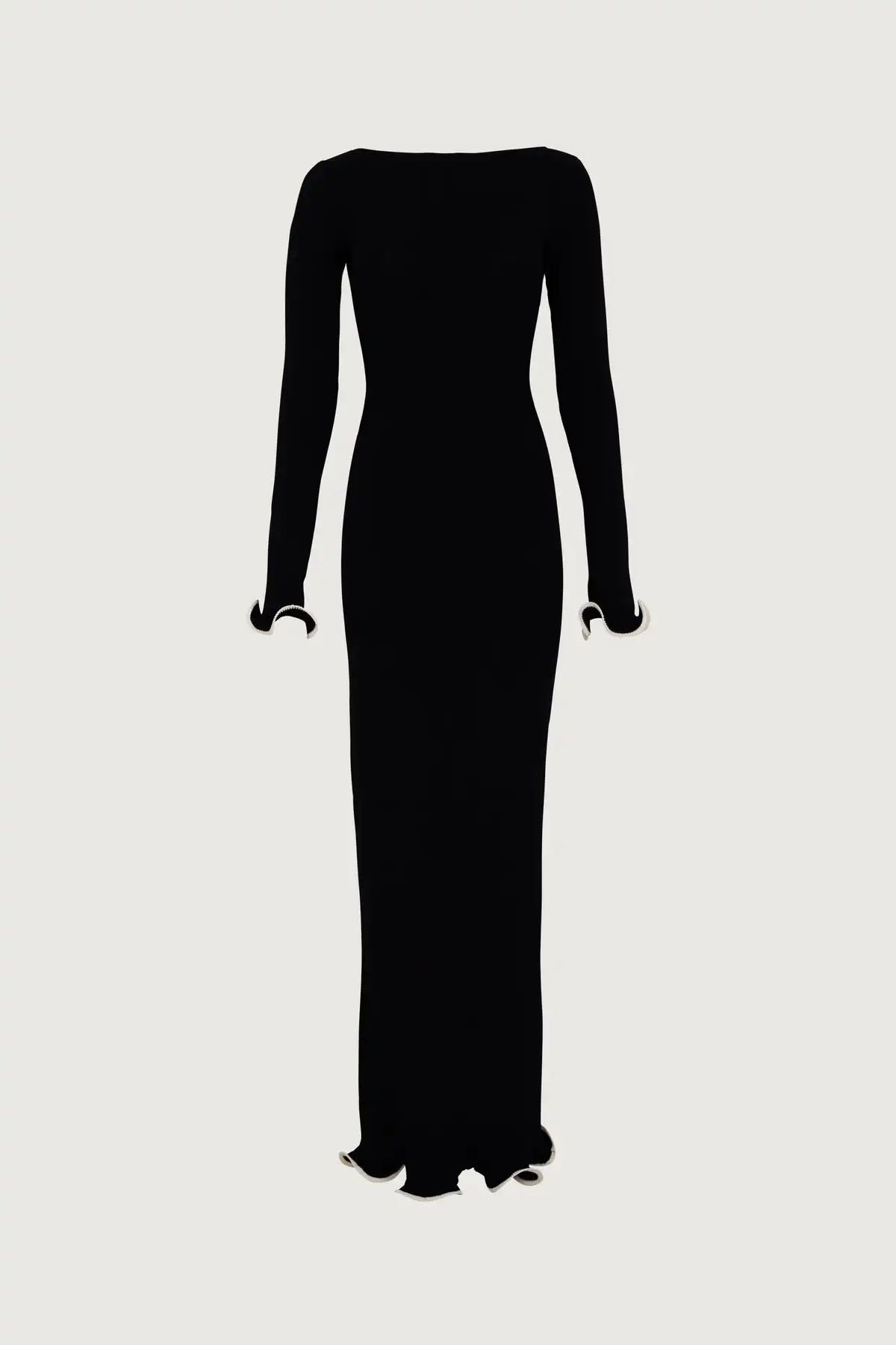 Knit Sweater Ruffled Long Dress Women Backless Fashion Ribbed Long Sleeve Elegant Party Dress Female Knitwear Autumn Dress