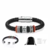 Man Leather Urns Bracelet For Human/Pet Ashes Vintage Memorial Bangle Customized Cremation Keepsake Jewelry 1